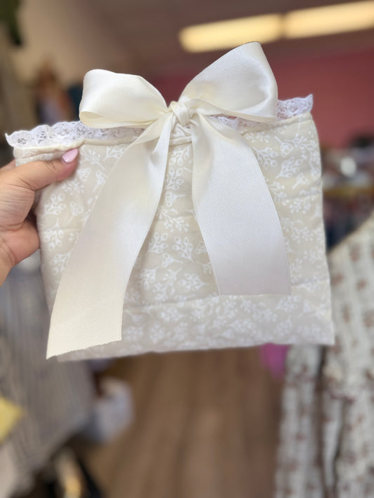 Neutral Beige Floral Bible Cover