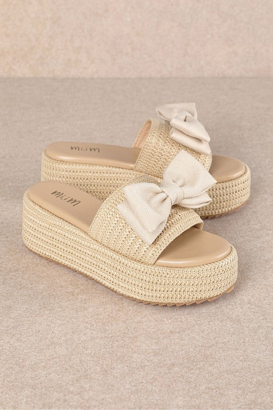 Raffia Bow Sandals