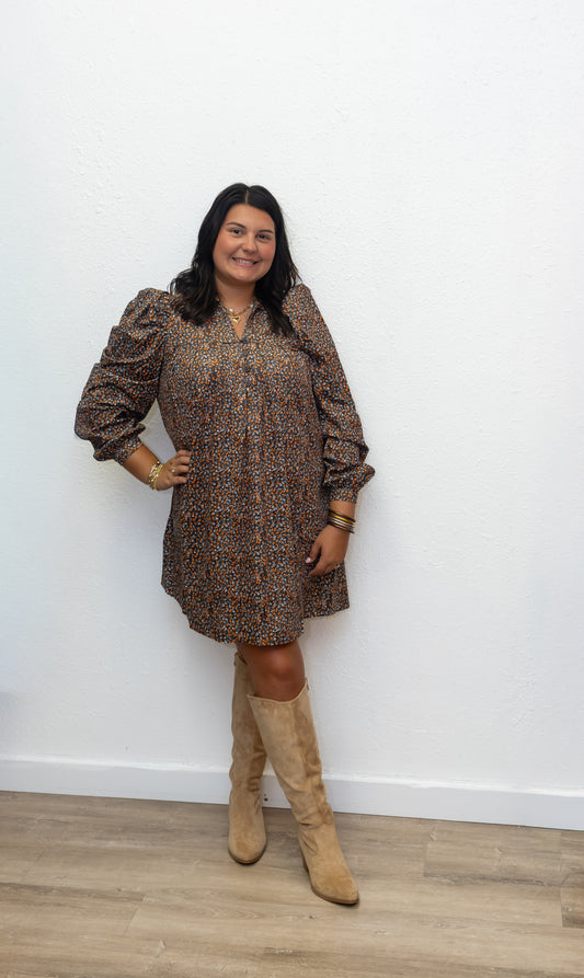 Floral Corduroy Dress