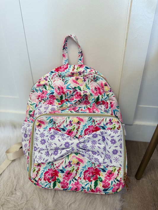 Lavender Floral Bow Lunch Box (Backpack sold separately)