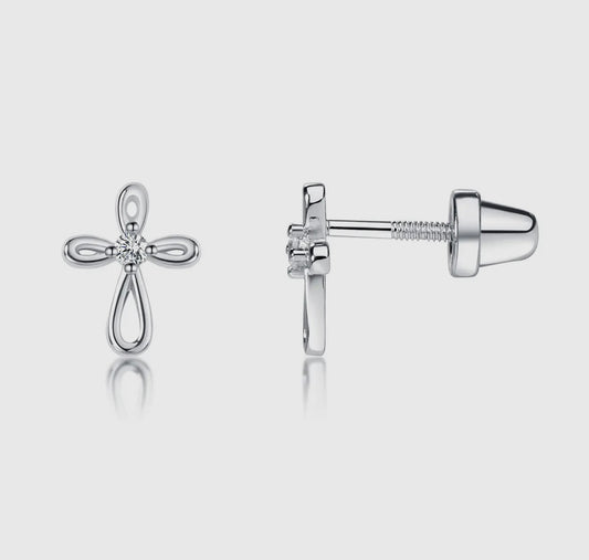 Sterling Silver Cross Earrings