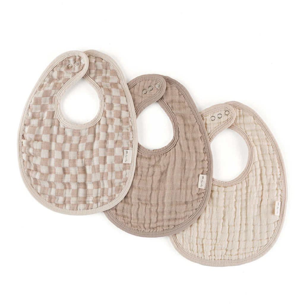 Itzy Bibs™ - 3-Pack Muslin Bibs- Check Yes!