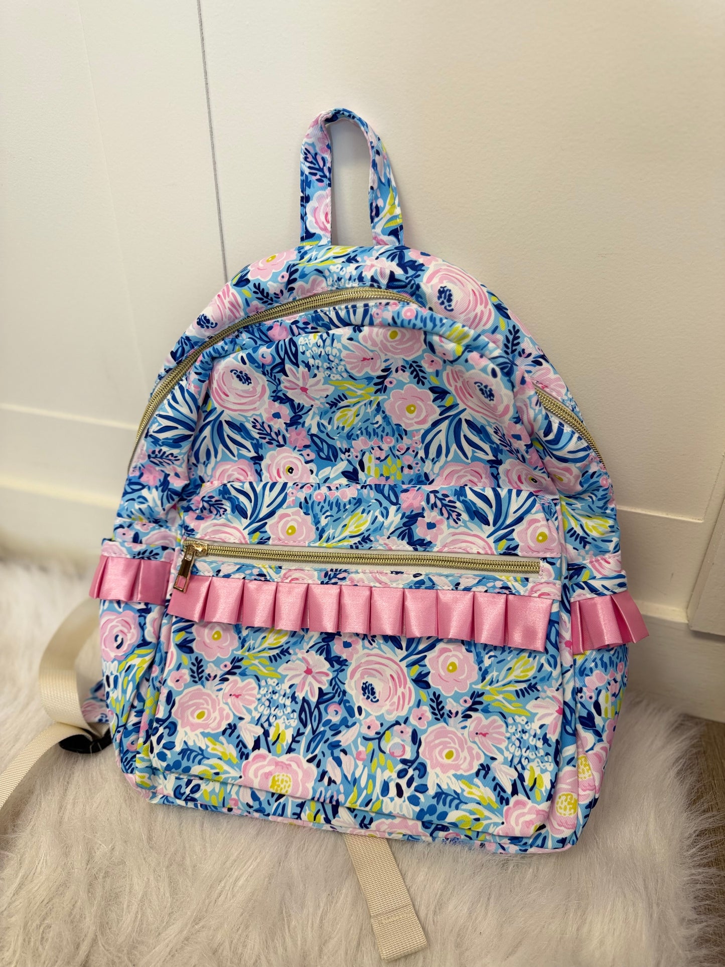 Blue Floral Backpack