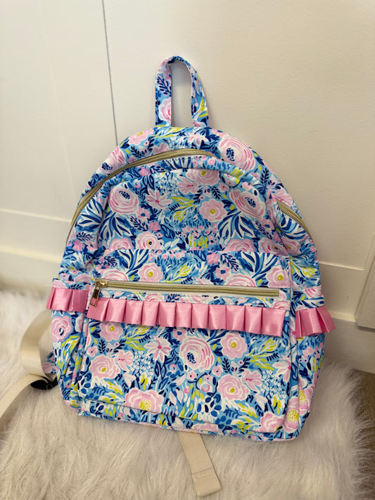 Blue Floral Backpack