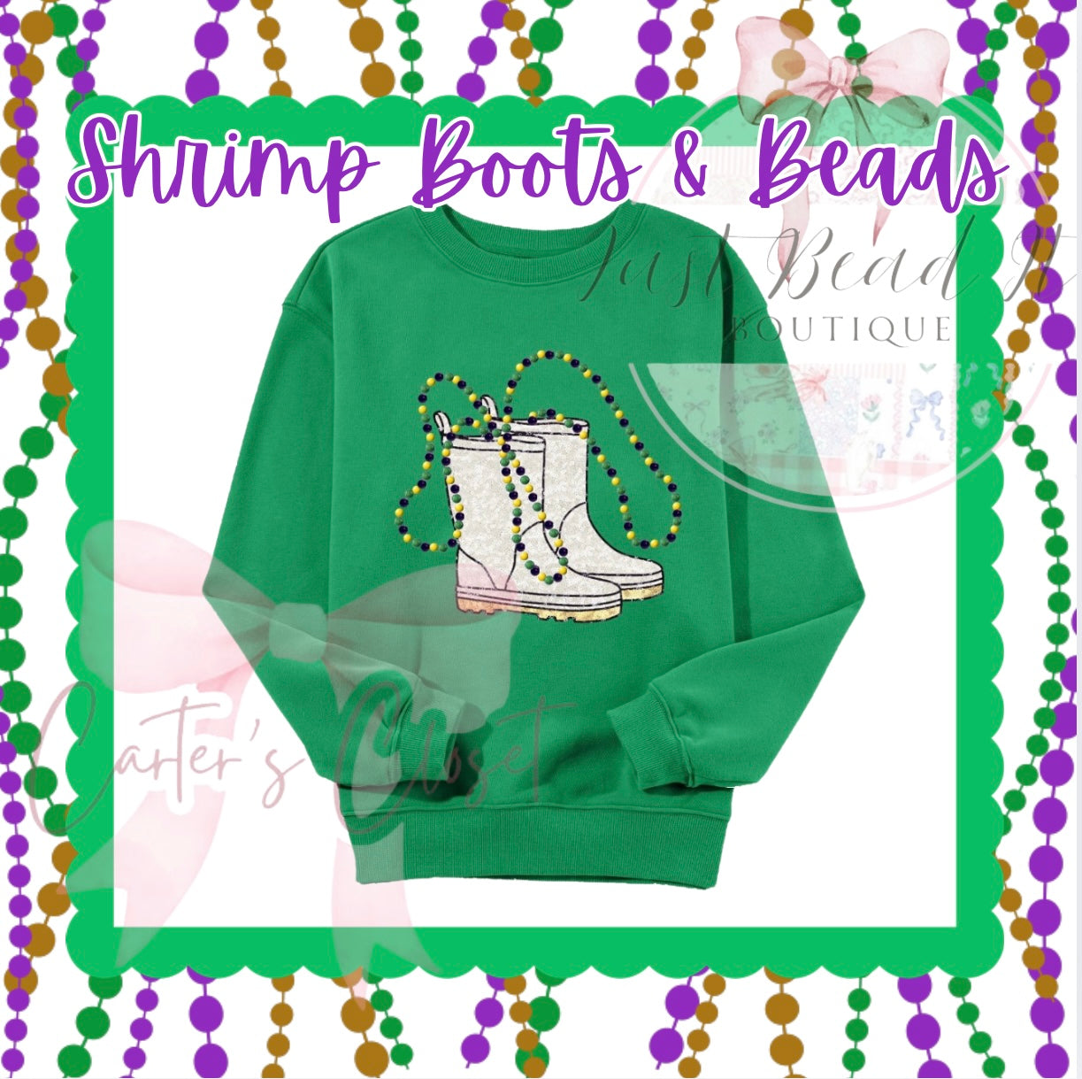 Shrimp Boots & Beads x Carter’s Closet Collab Sequin Embroidery|PREORDER|