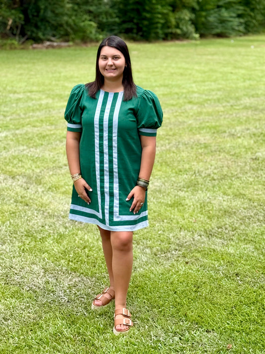 Out of Line- Hunter Green Dress