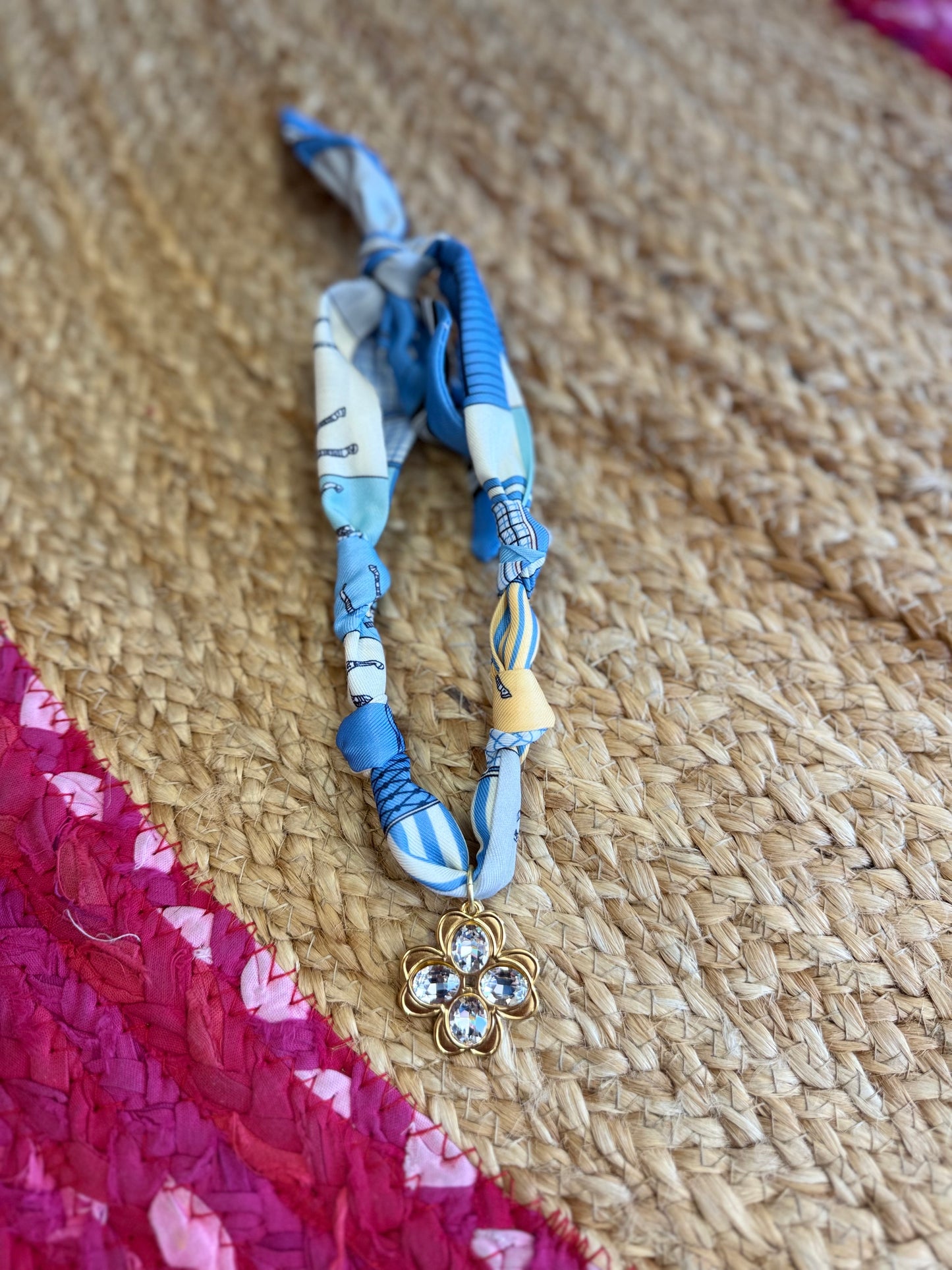 Blue Scarf Necklace