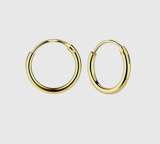 14K Gold-Plated Endless Hoop Earring for Children and Babies