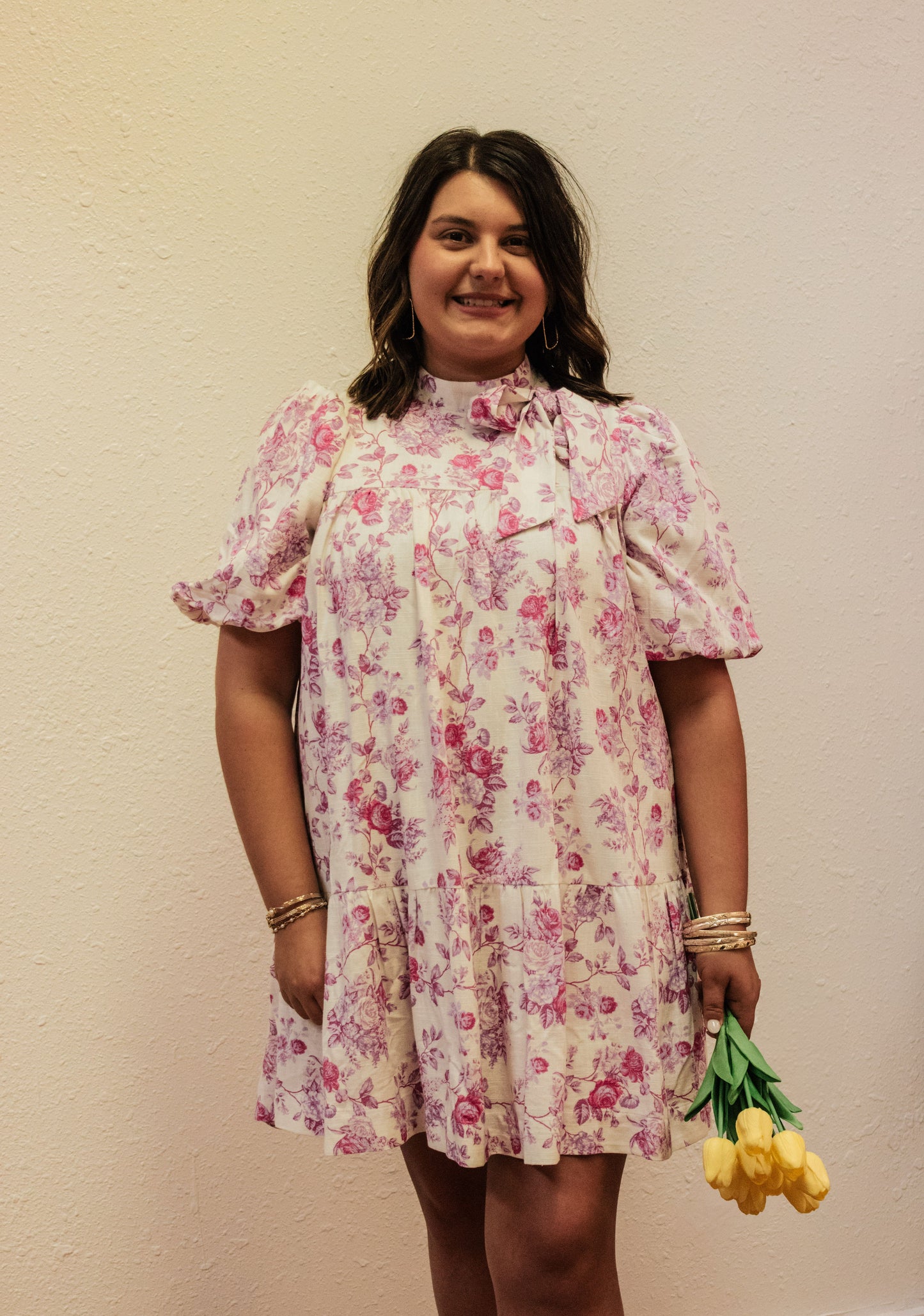 Lovely Floral Knee Length Dress