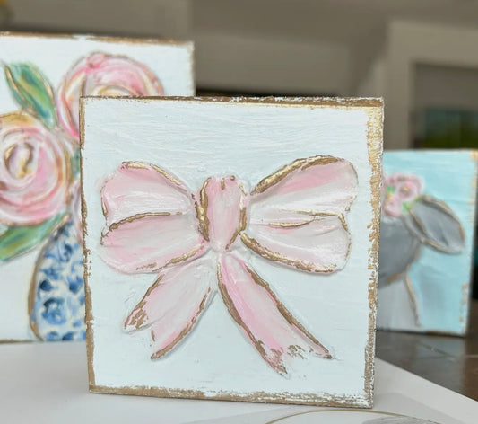 Pink Bow Mini Block