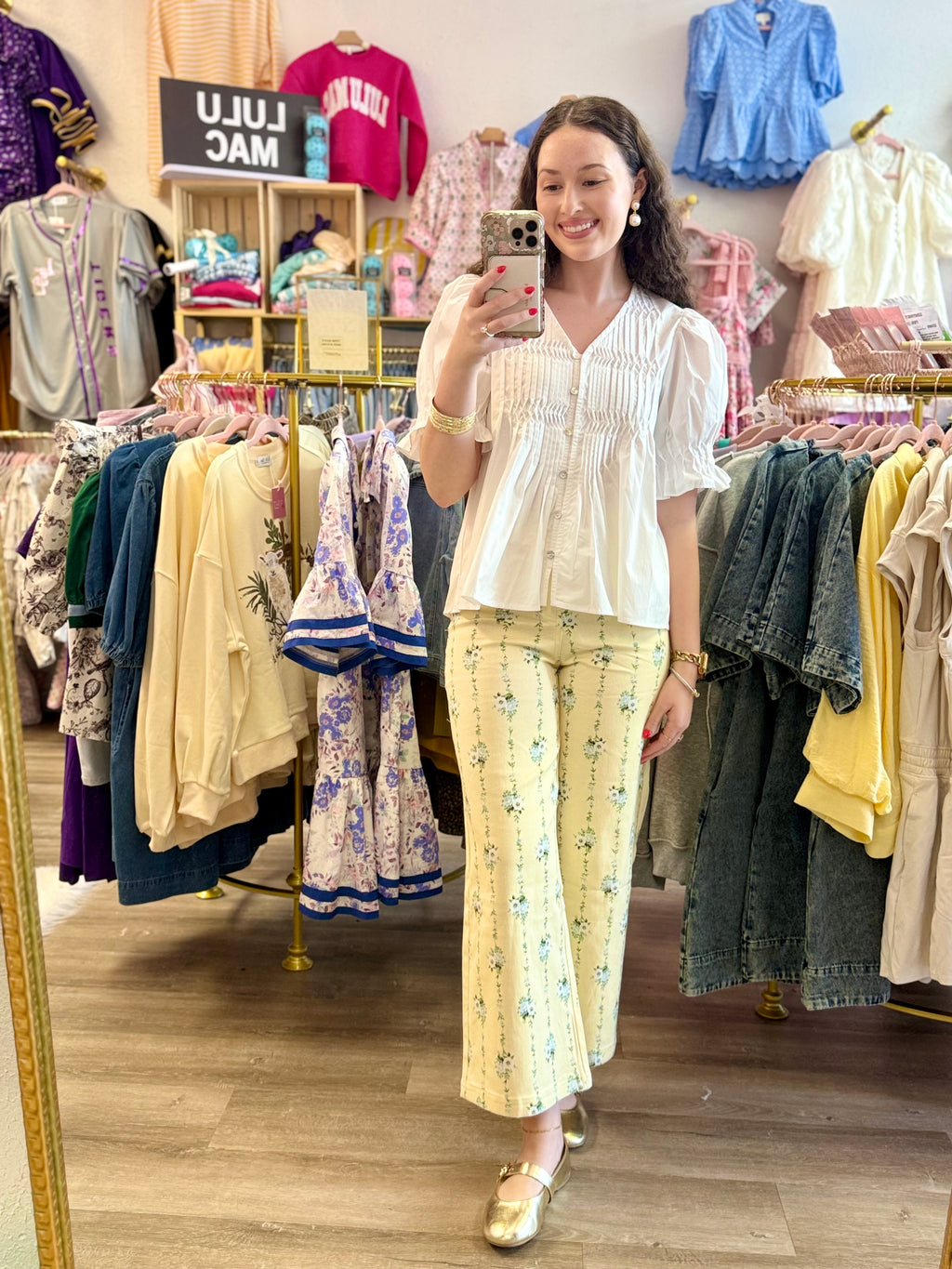 Yellow Floral Pants