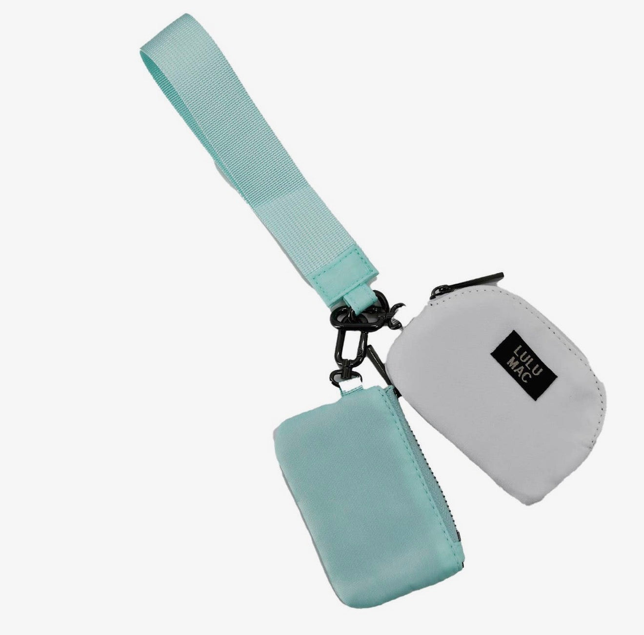 Mint and White Wristlet