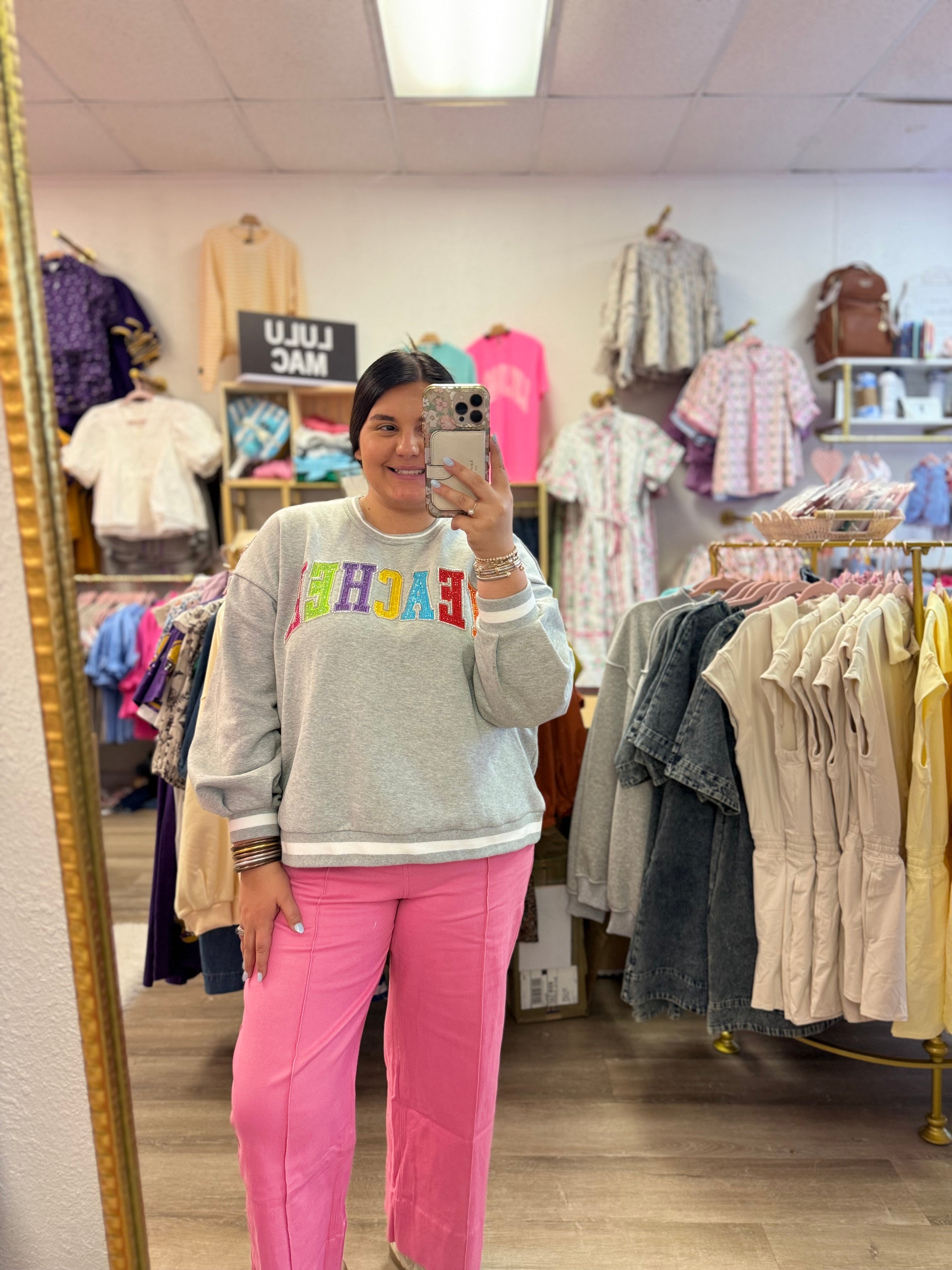 Pink Front Seam bottoms
