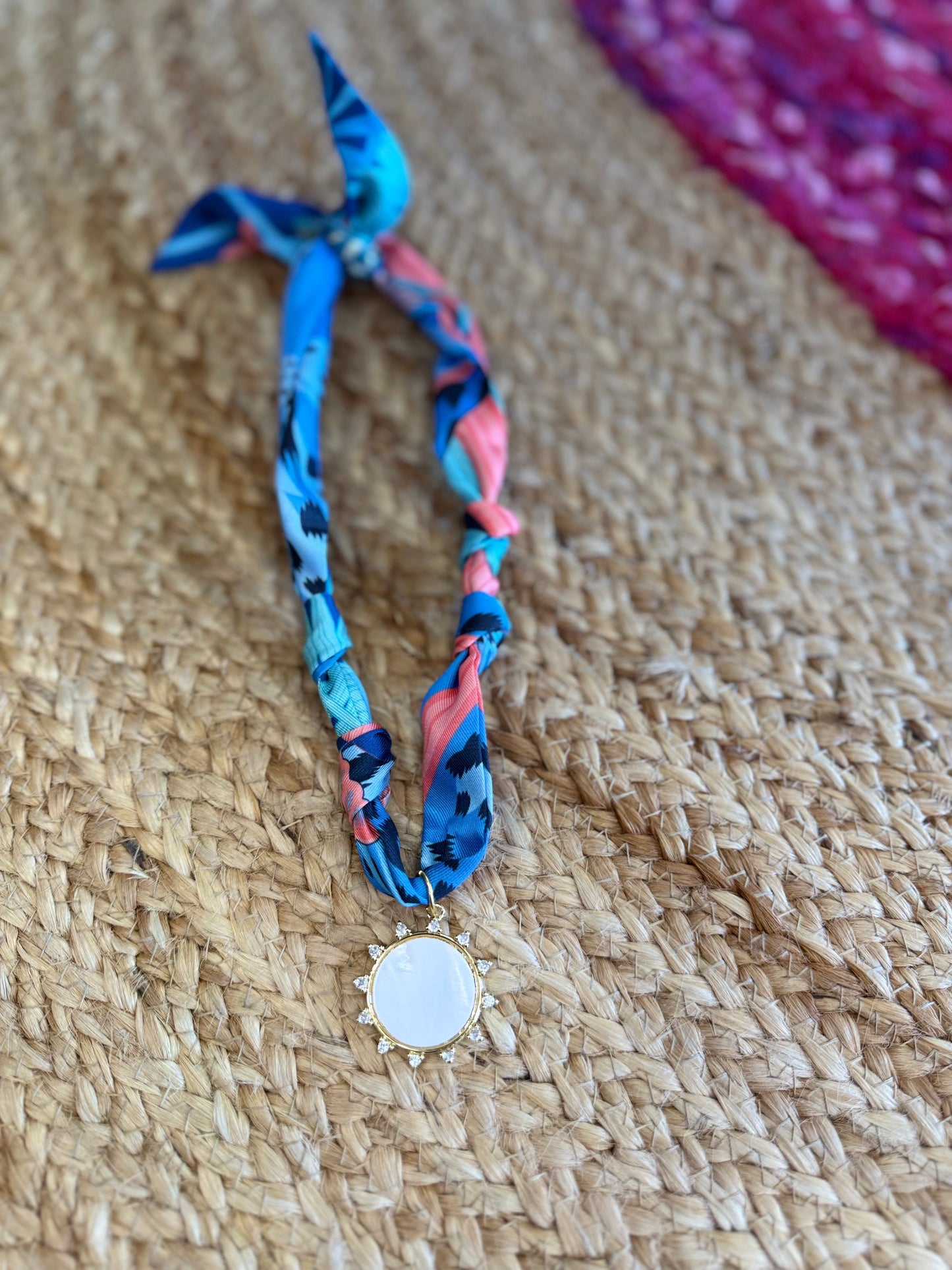 Light Blue Mix Scarf Necklace