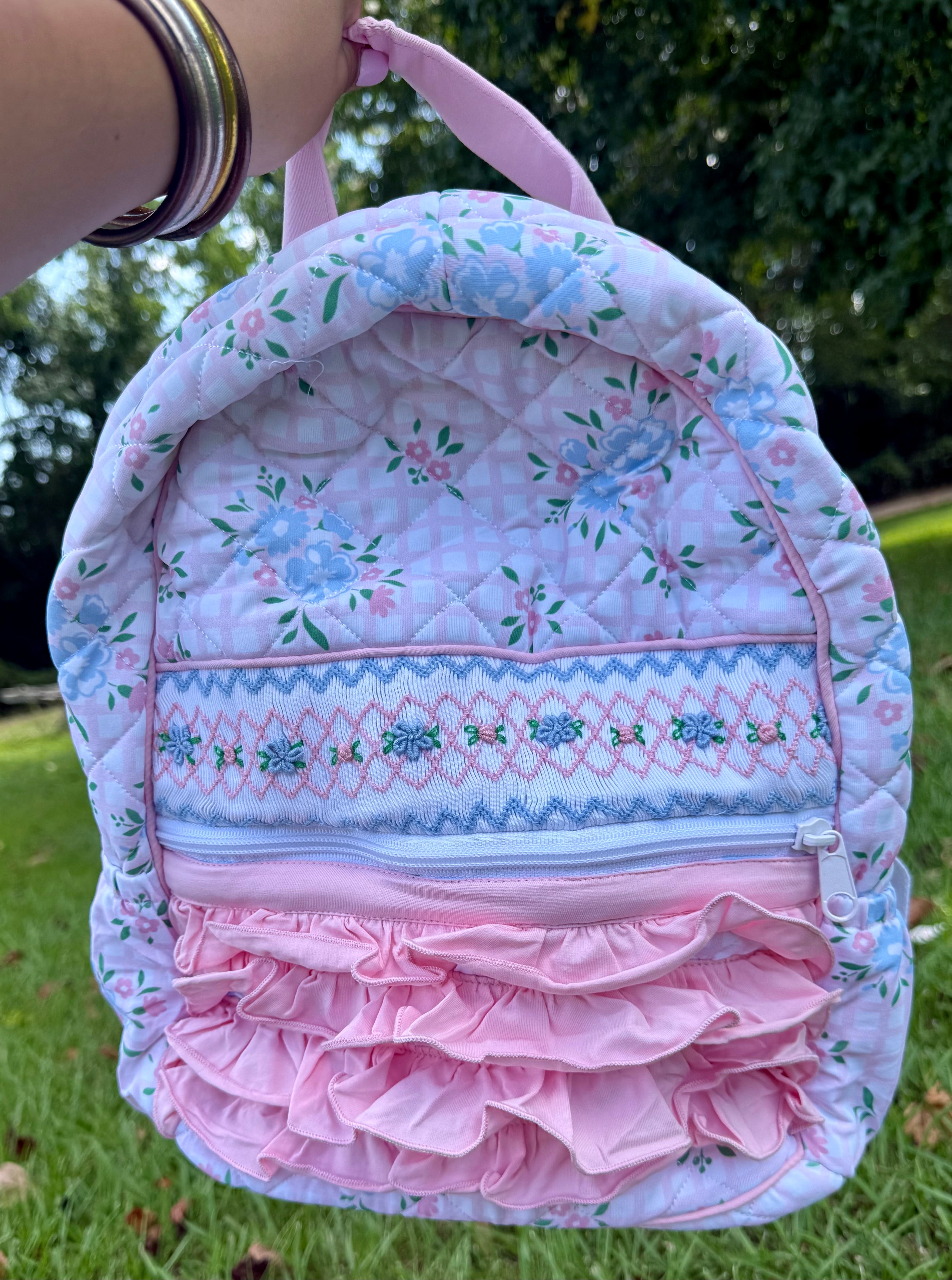 Allies Floral Gingham Backpack