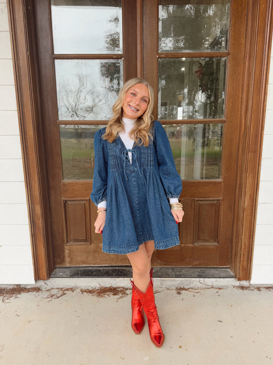 Ashton’s denim dress