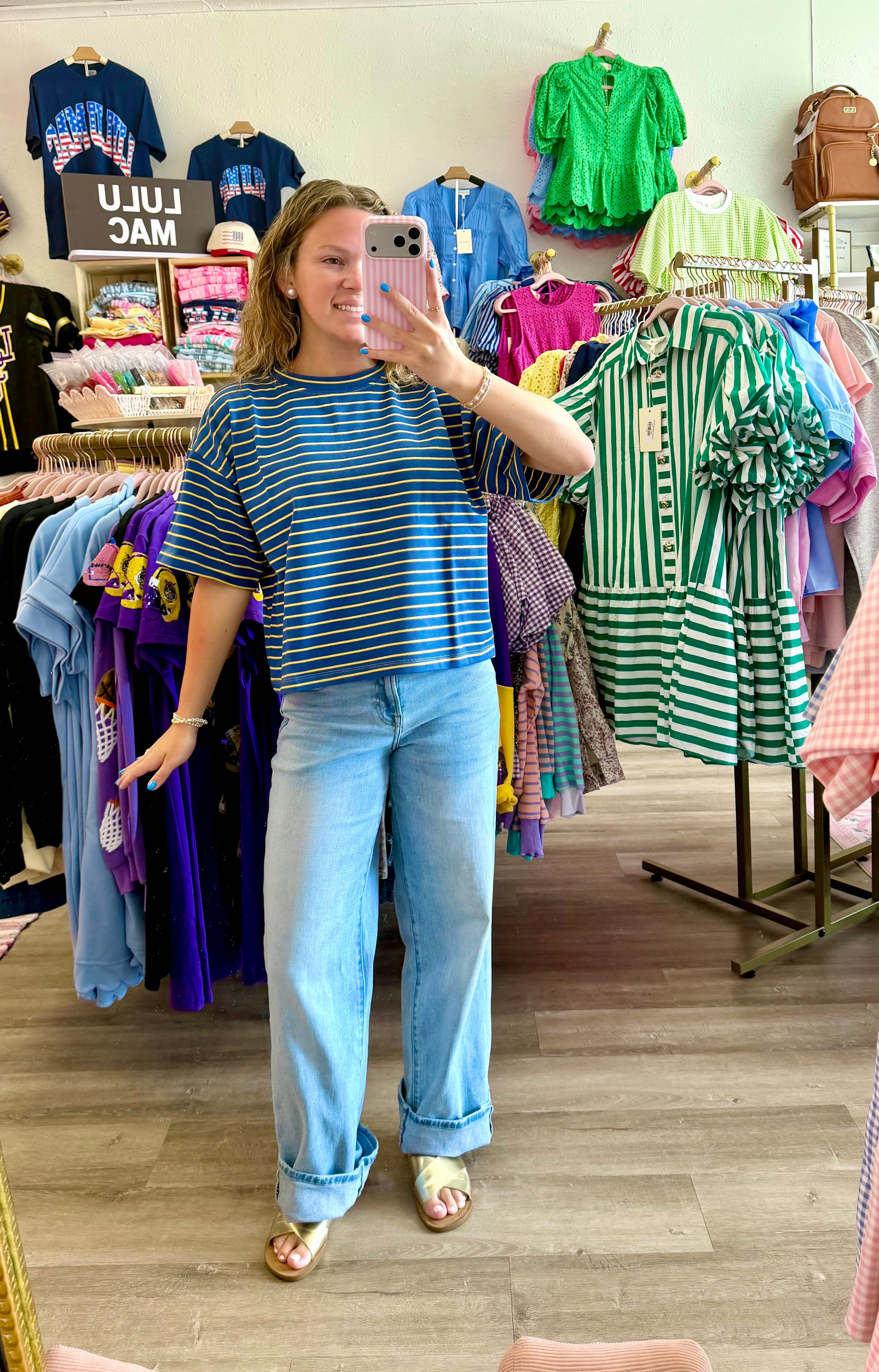 Everyday Stripes Top-blue