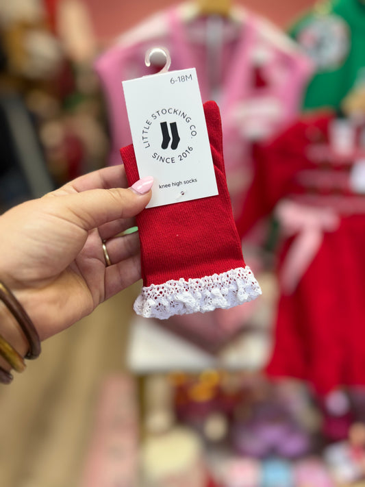 Little Stocking Co|Santa Baby Lace Socks
