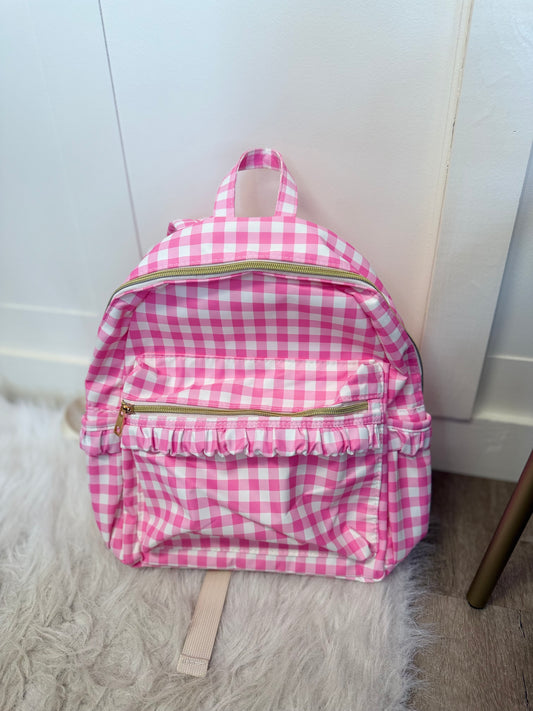 Pink Checkered Backpack