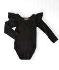 Black Flutter Sleeve Leotard