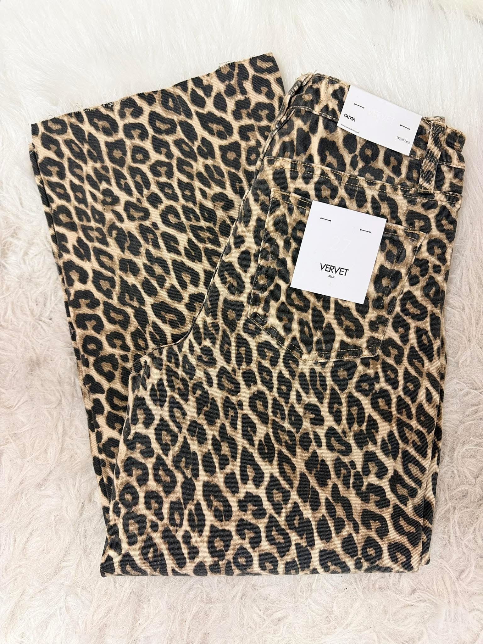 Leopard High Rise Cropped Jeans