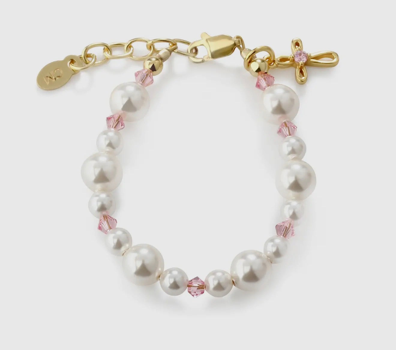 Pearl with Pink Bead Bracelet|0/12m