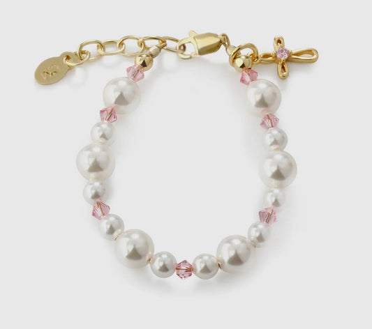 Pearl with Pink Bead Bracelet