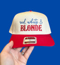 Red, White and Blonde Hat