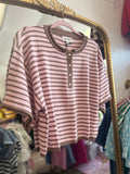 Brown & Pink Stripe Top