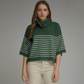 Stripe Short Sleeve Knit Top