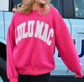 Lulu Mac Adult Sweatshirt- Pink and white Polka Dot