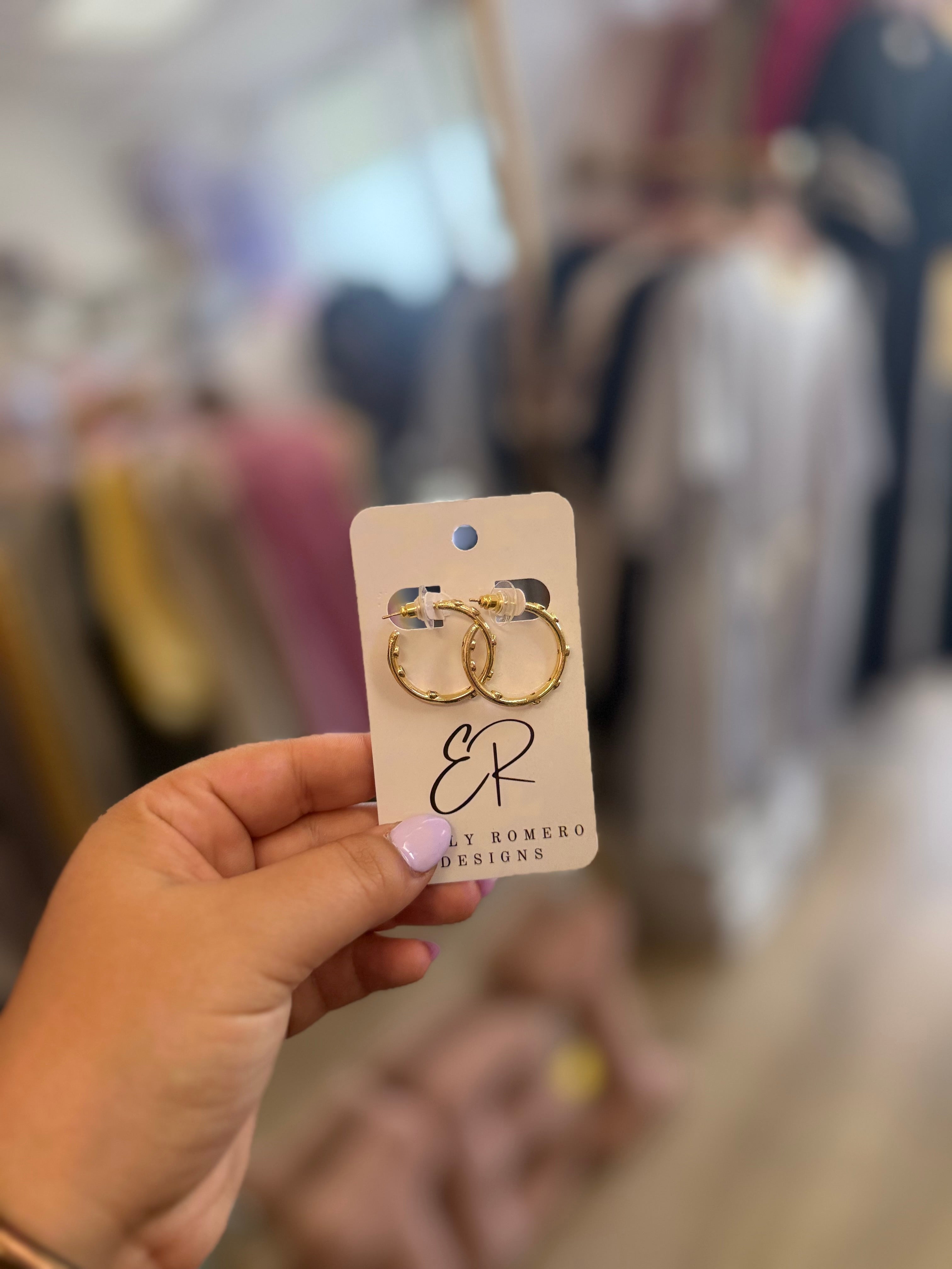 Gold Hoops with diamonds