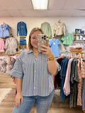 Blue Striped Top
