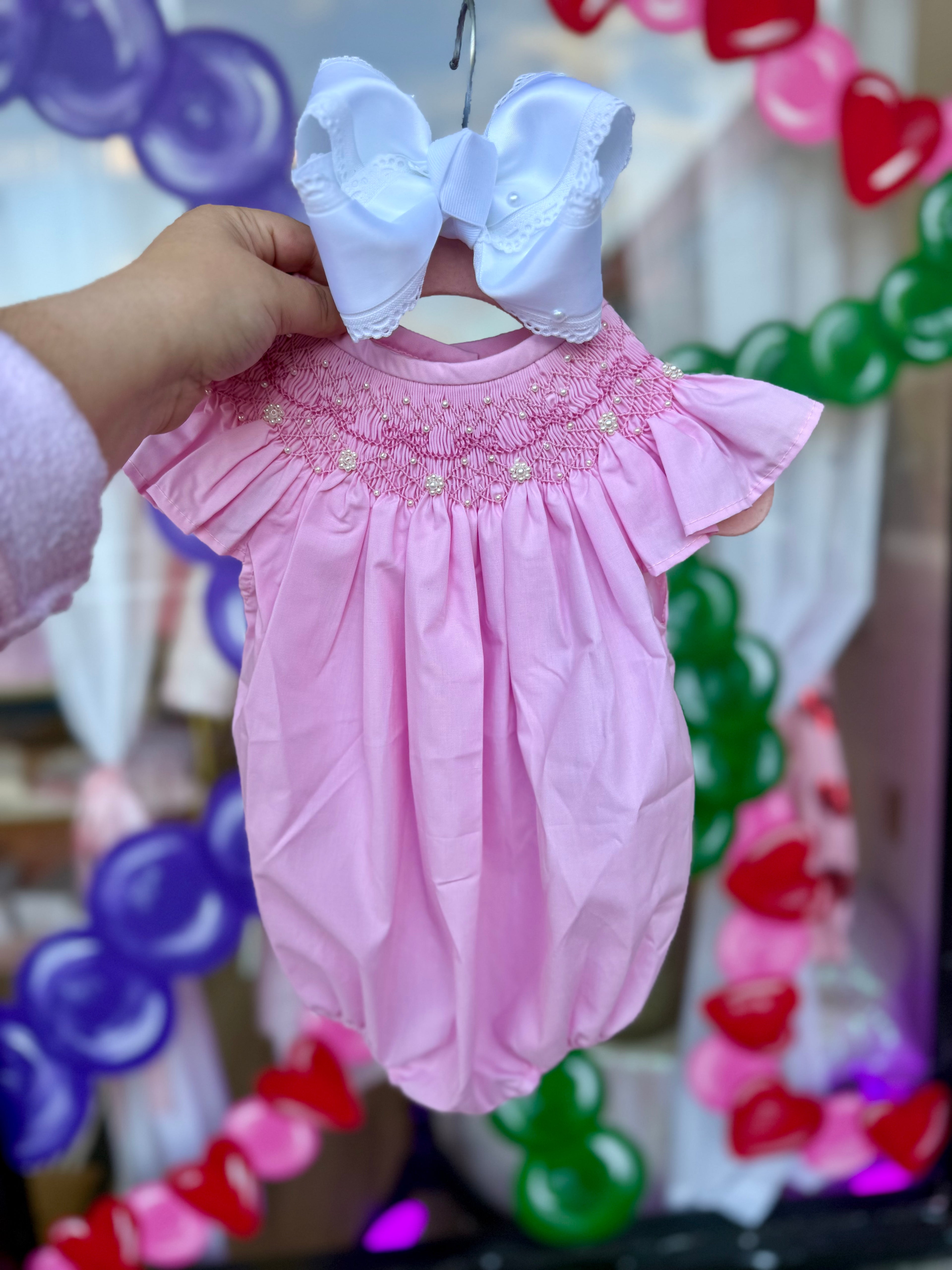 Bows & Pearls- Pink