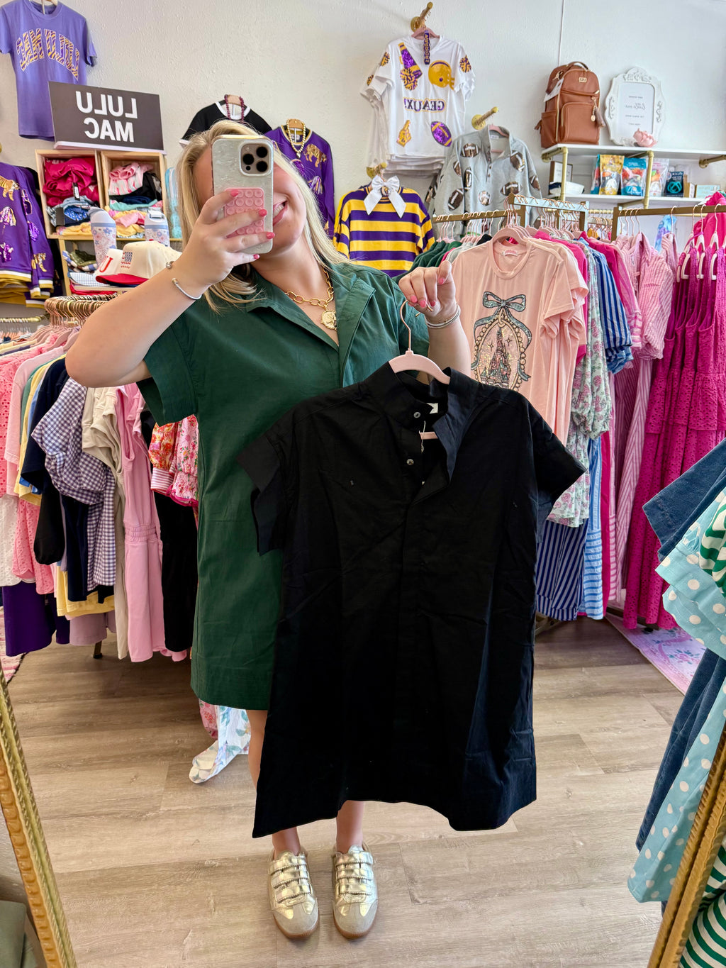 Sweet Simplicity Mini Dress-Hunter Green