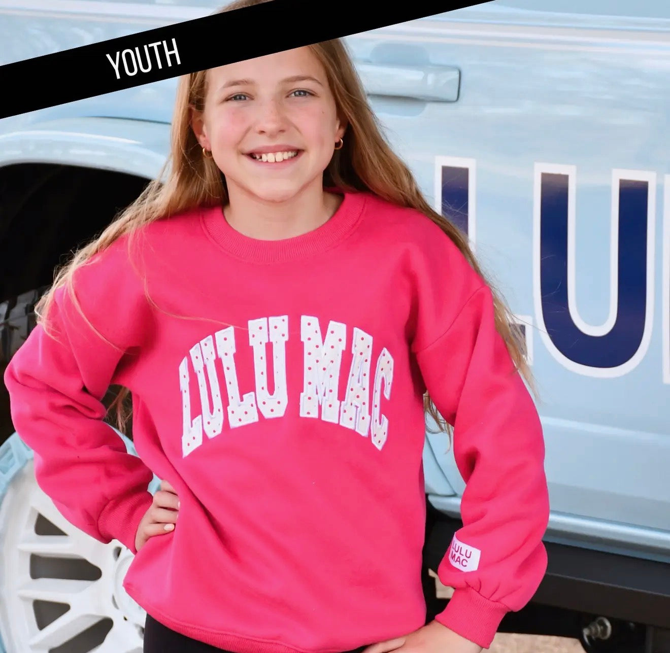 Lulu Mac Youth Pink & White Polka Dot Sweater