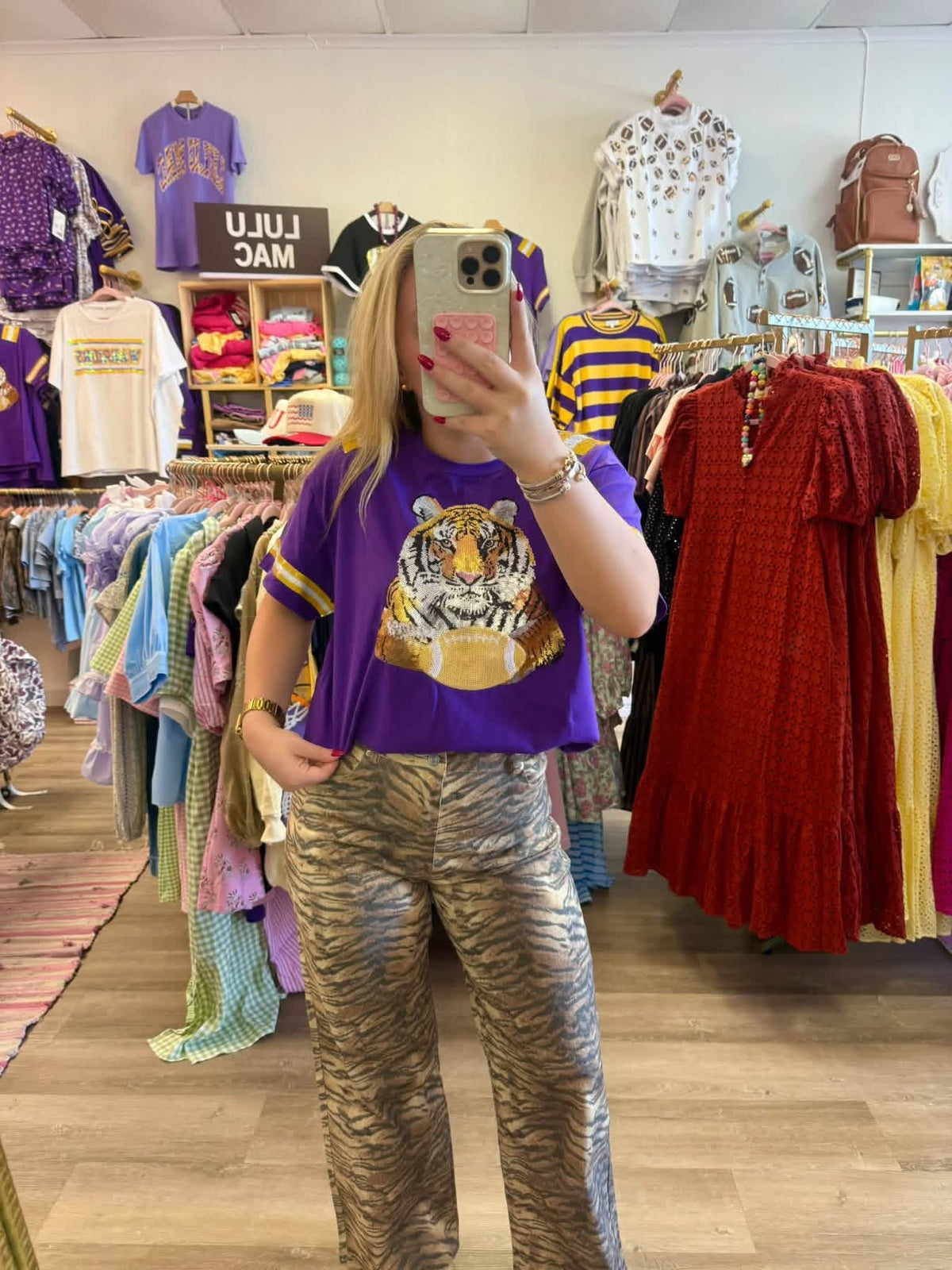 Tiger Stripe Wide Leg Bottoms