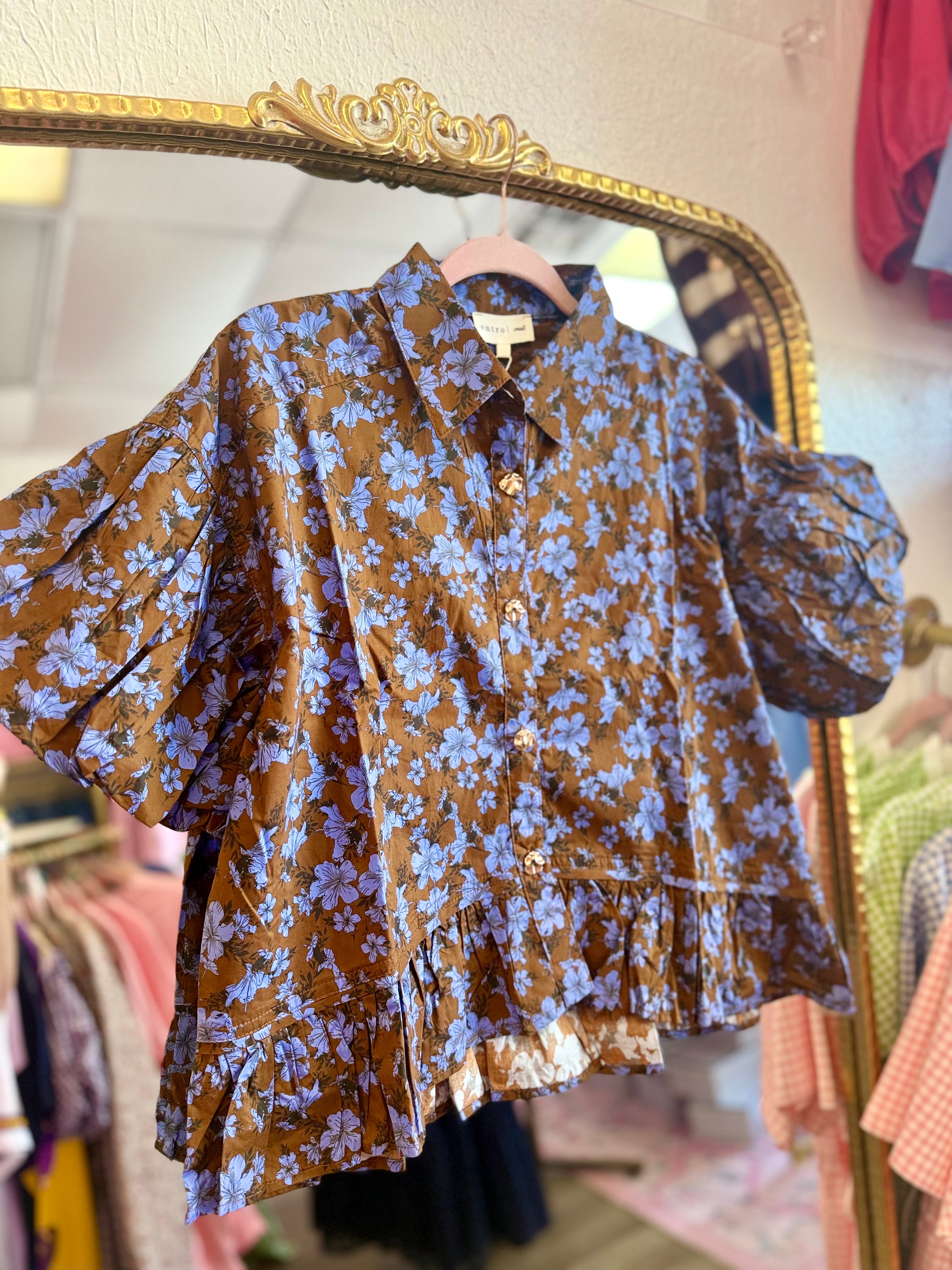 Floral Puff sleeve top