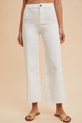 Raw Hem Distressed Jeans| White AW