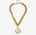 Gold Chain Necklace with Cotton Pearl