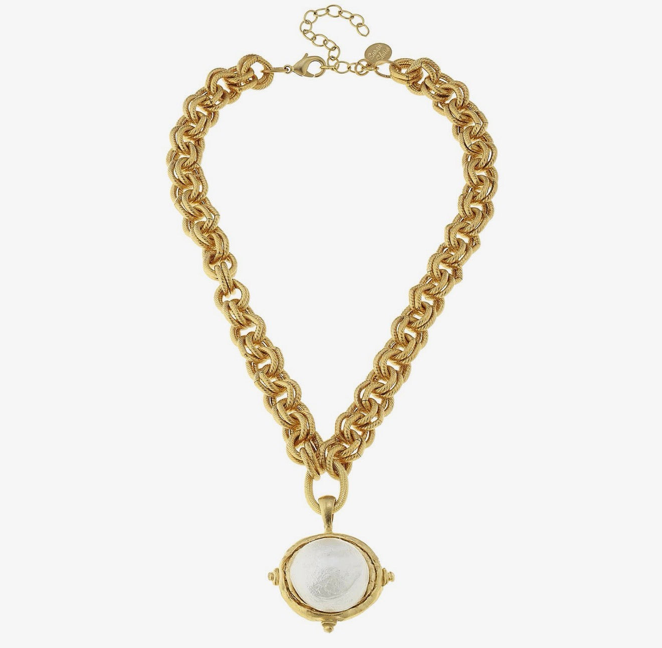 Gold Chain Necklace with Cotton Pearl