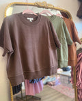 Chocolate Short Sleeve Sweater Top