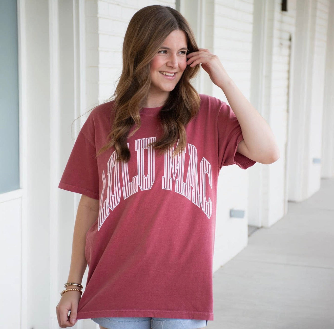 Crimson Striped Lulu Mac Tshirt