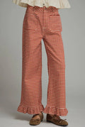 Rust Gingham Ruffle Bottoms