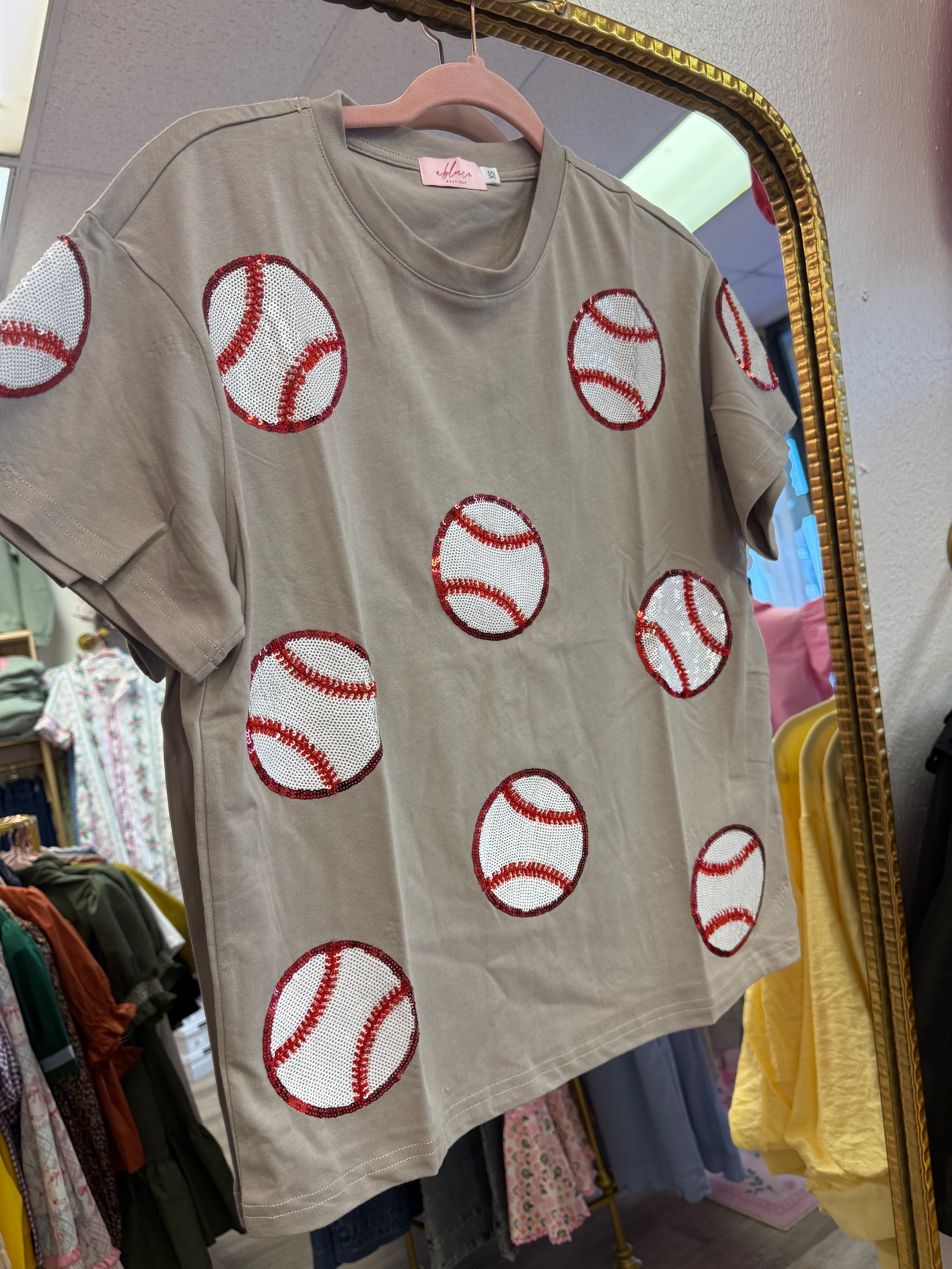 Baseball Game Day Sequin Tee