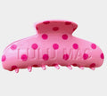 Lulu Mac Hair Clips- Pink with Hot Pink Polka Dots