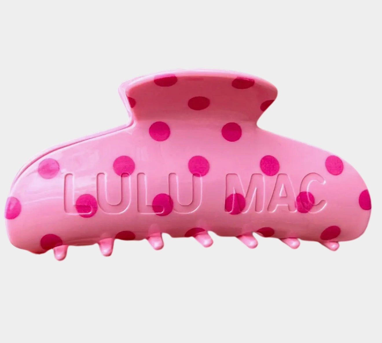 Lulu Mac Hair Clips- Pink with Hot Pink Polka Dots