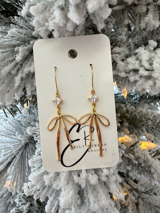 Bow Gold Earrings