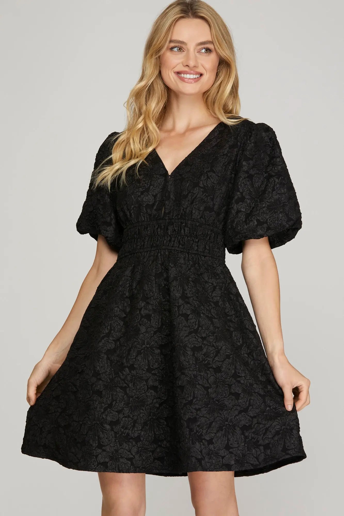 Black Jacquard Dress