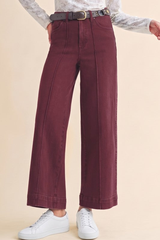 Wide Leg Front Seam Denim